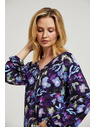 Moodo Mornarsko plava cvjetna bluza s V-izrezom Moodo