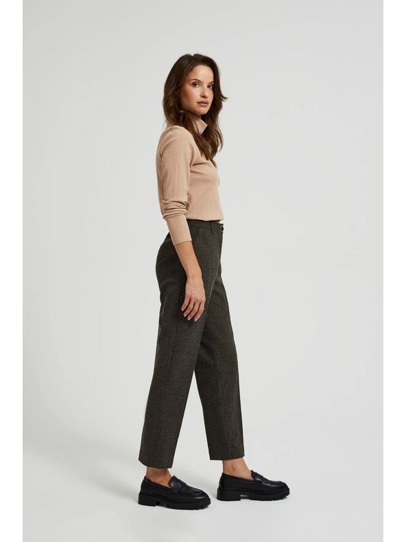 Moodo Cigareta hlače ukrašene metalnom niti crne Moodo