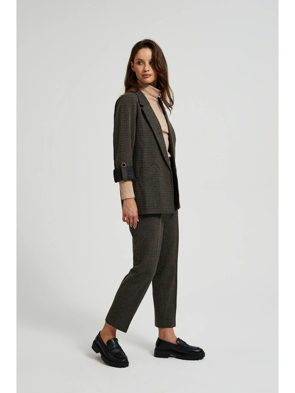 Moodo Cigareta hlače ukrašene metalnom niti crne Moodo