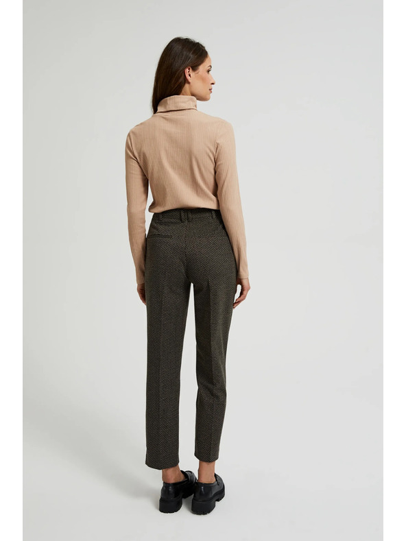 Moodo Cigareta hlače ukrašene metalnom niti crne Moodo