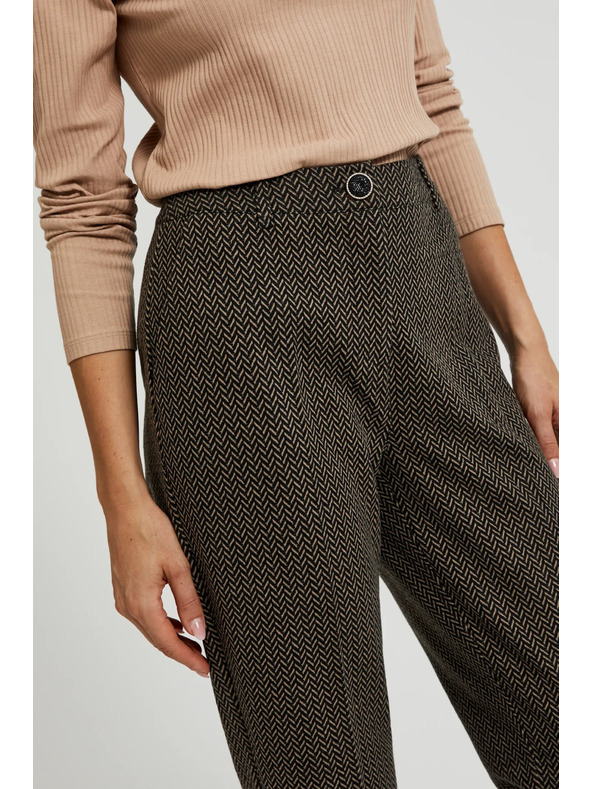 Moodo Cigareta hlače ukrašene metalnom niti crne Moodo