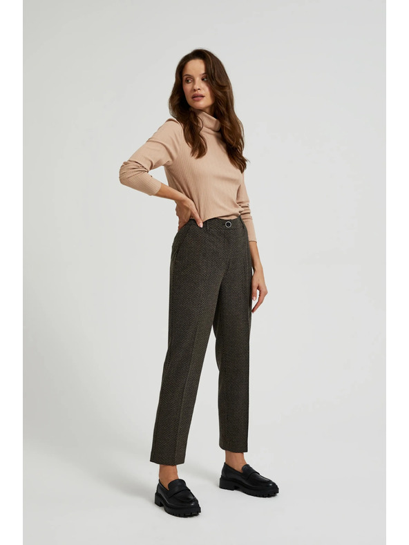 Moodo Cigareta hlače ukrašene metalnom niti crne Moodo