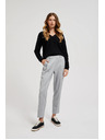 Moodo Glatke hlače ravnih nogavica s gumbima sive Moodo
