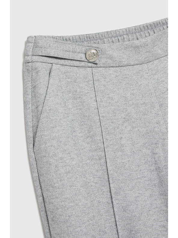 Moodo Glatke hlače ravnih nogavica s gumbima sive Moodo