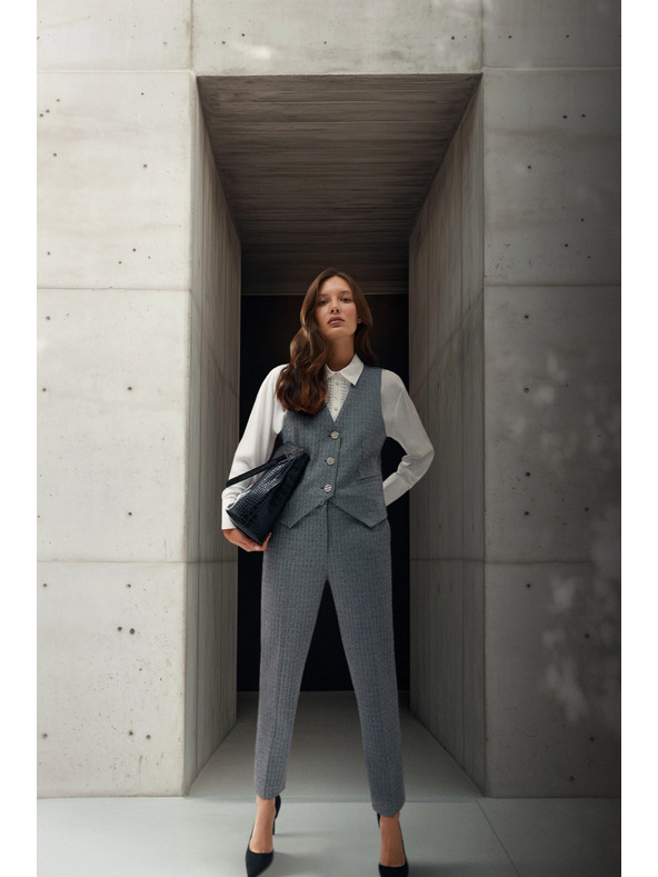 Moodo Elegantne cigareta hlače sive Moodo