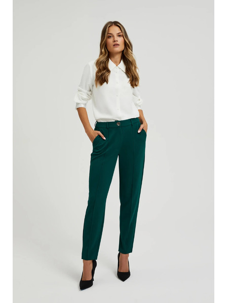 Moodo Zelene hlače ravnih nogavica u karirastom uzorku Moodo