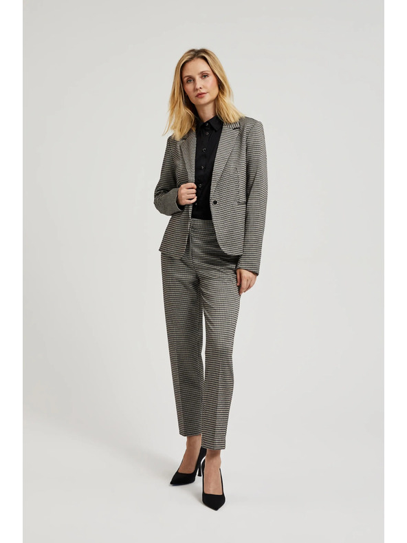 Moodo Elegantne bež hlače u pepito uzorku Moodo