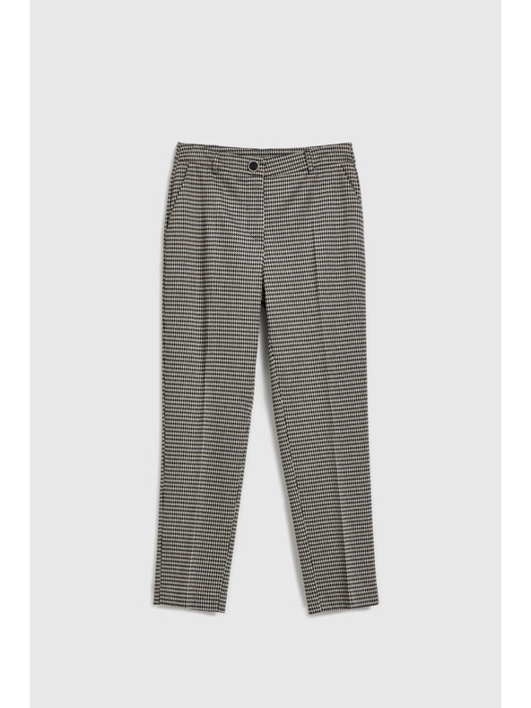 Moodo Elegantne bež hlače u pepito uzorku Moodo