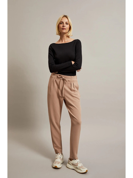 Moodo Bež hlače sa vezivanjem Moodo