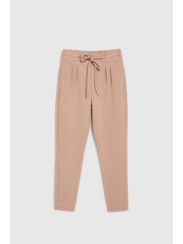 Moodo Bež hlače sa vezivanjem Moodo