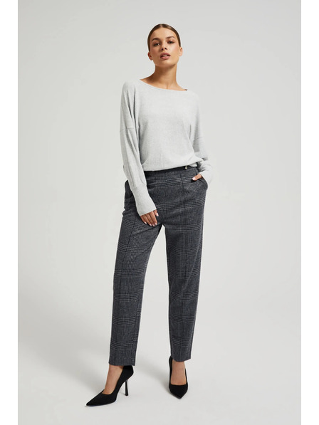 Moodo Sive karirane hlače ravnih nogavica Moodo