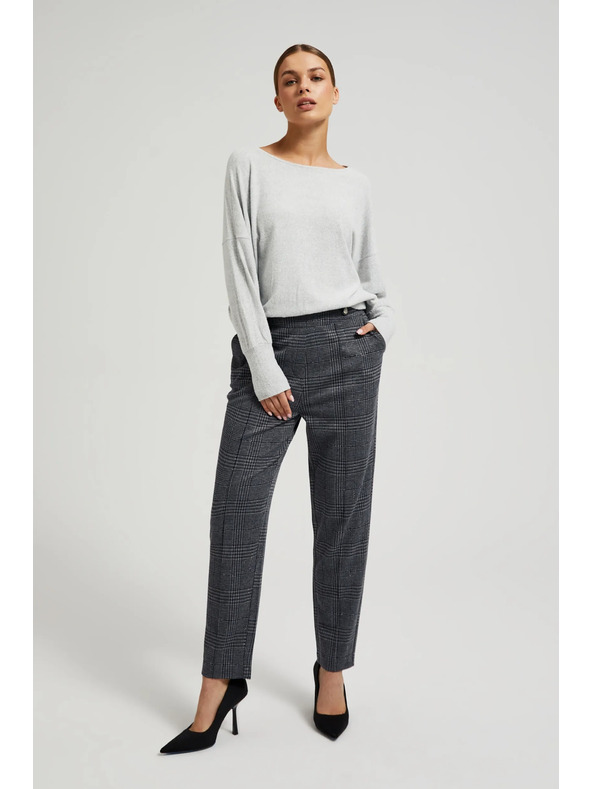 Moodo Sive karirane hlače ravnih nogavica Moodo