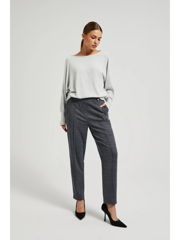 Moodo Sive karirane hlače ravnih nogavica Moodo
