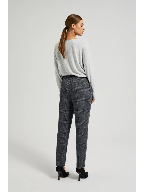Moodo Sive karirane hlače ravnih nogavica Moodo