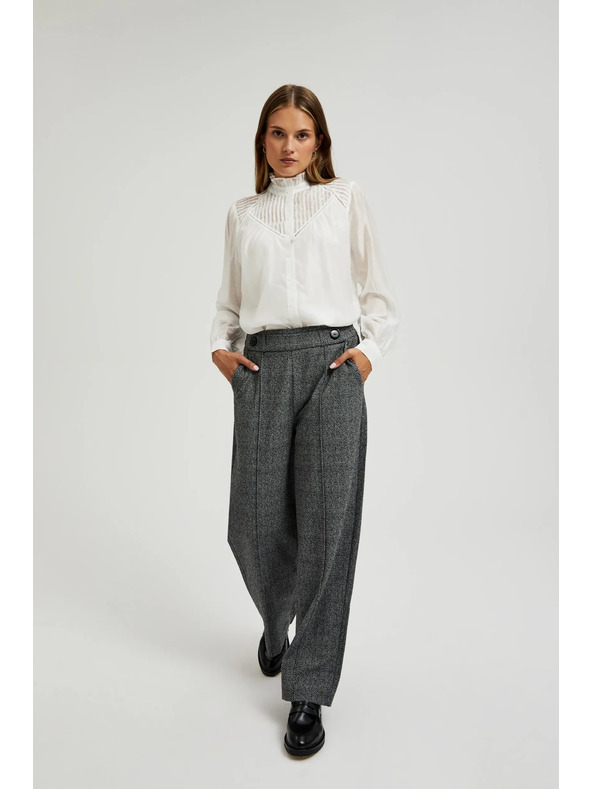 Moodo Sive hlače ravnih nogavica u karirastom uzorku Moodo