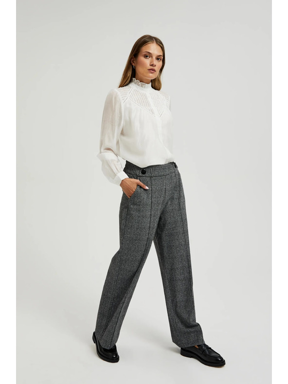 Moodo Sive hlače ravnih nogavica u karirastom uzorku Moodo