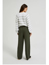 Moodo Maslinaste hlače širokih nogavica s gumbima Moodo