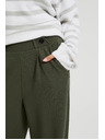 Moodo Maslinaste hlače širokih nogavica s gumbima Moodo
