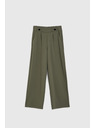 Moodo Maslinaste hlače širokih nogavica s gumbima Moodo