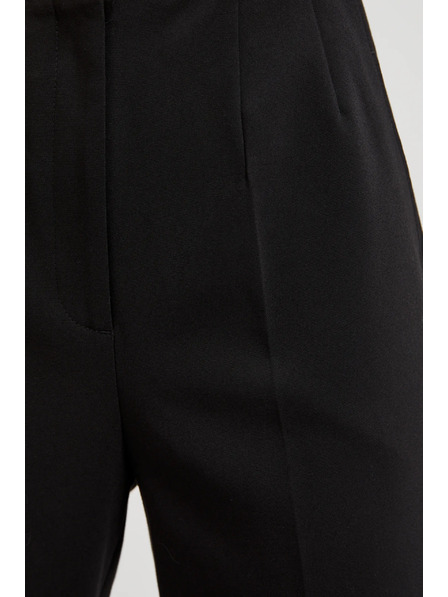 Moodo Glatke crne hlače do ruba Moodo