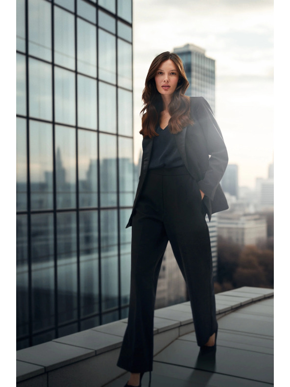 Moodo Crne hlače s naborima Moodo