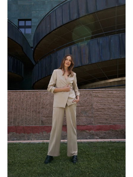 Moodo Elegantne bež hlače Moodo