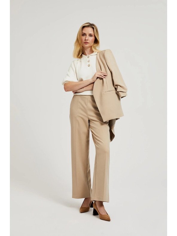 Moodo Elegantne bež hlače Moodo