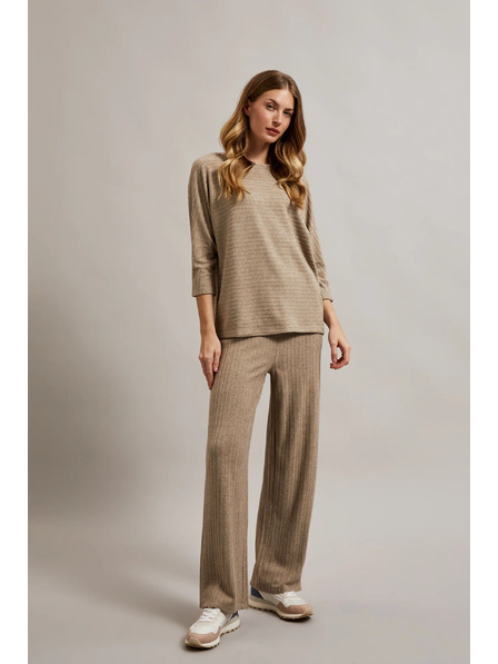 Moodo Prugaste hlače s metalnom niti bež boje Moodo