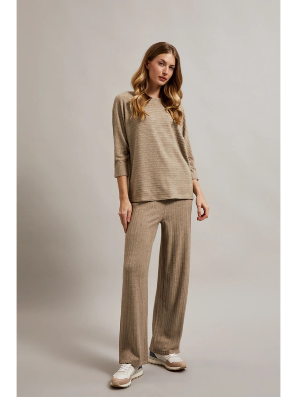 Moodo Prugaste hlače s metalnom niti bež boje Moodo