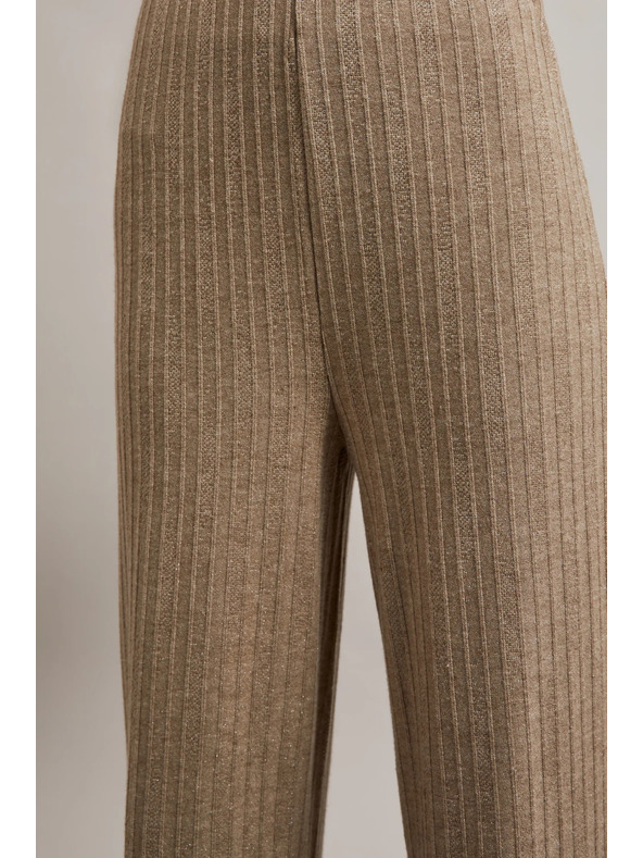 Moodo Prugaste hlače s metalnom niti bež boje Moodo
