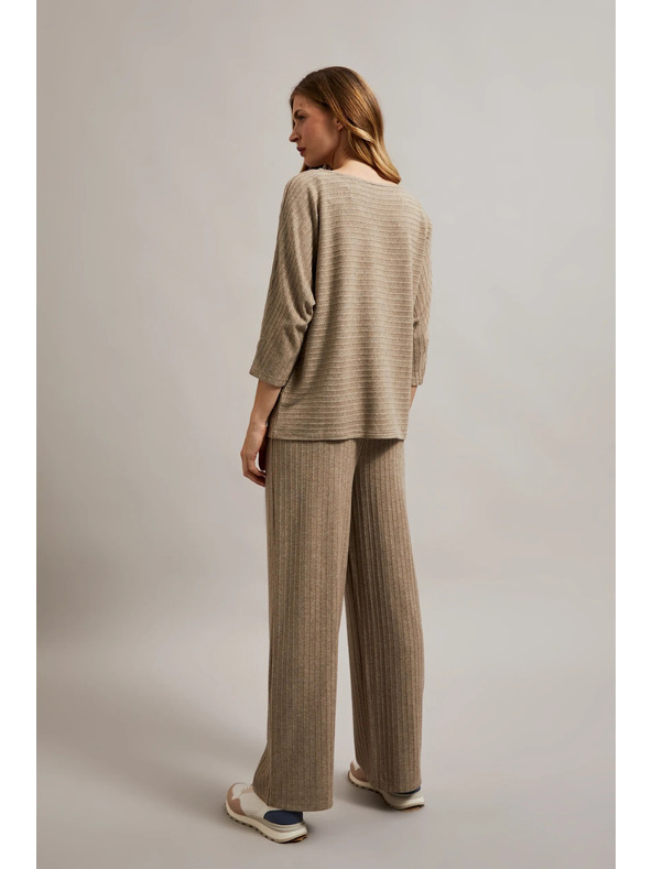 Moodo Prugaste hlače s metalnom niti bež boje Moodo