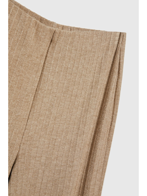 Moodo Prugaste hlače s metalnom niti bež boje Moodo