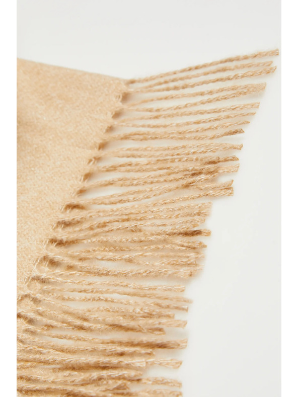 Moodo Glatki bež šal s resicama Moodo