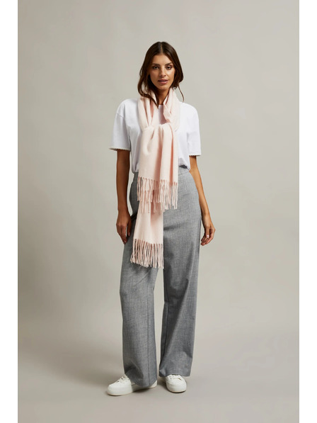 Moodo Glatki ružasti šal s resicama Moodo