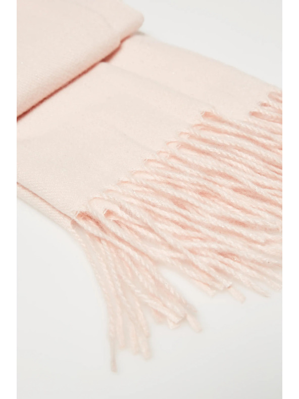 Moodo Glatki ružasti šal s resicama Moodo