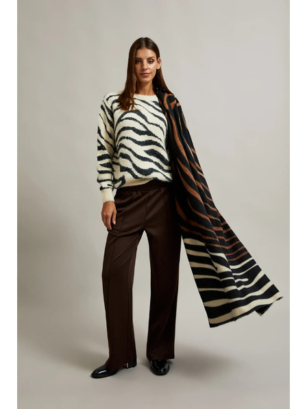 Moodo Smeđi šal s životinjskim motivom Moodo