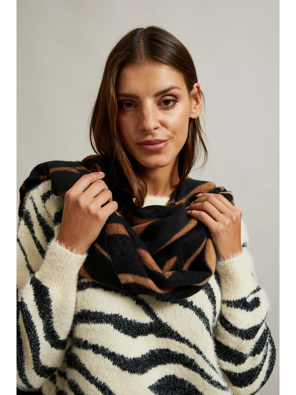 Moodo Smeđi šal s životinjskim motivom Moodo