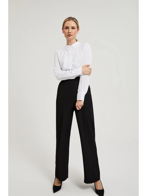 Moodo Bijela viskozna košulja s ovratnikom Moodo