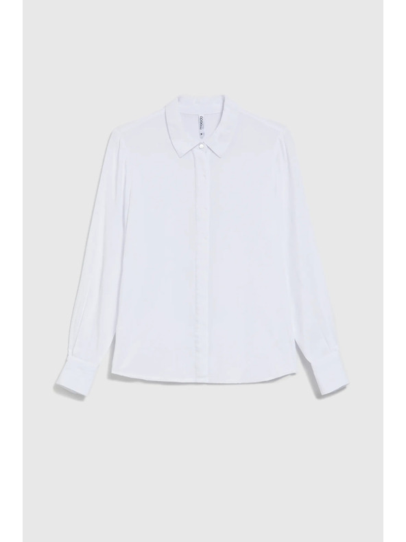 Moodo Bijela viskozna košulja s ovratnikom Moodo