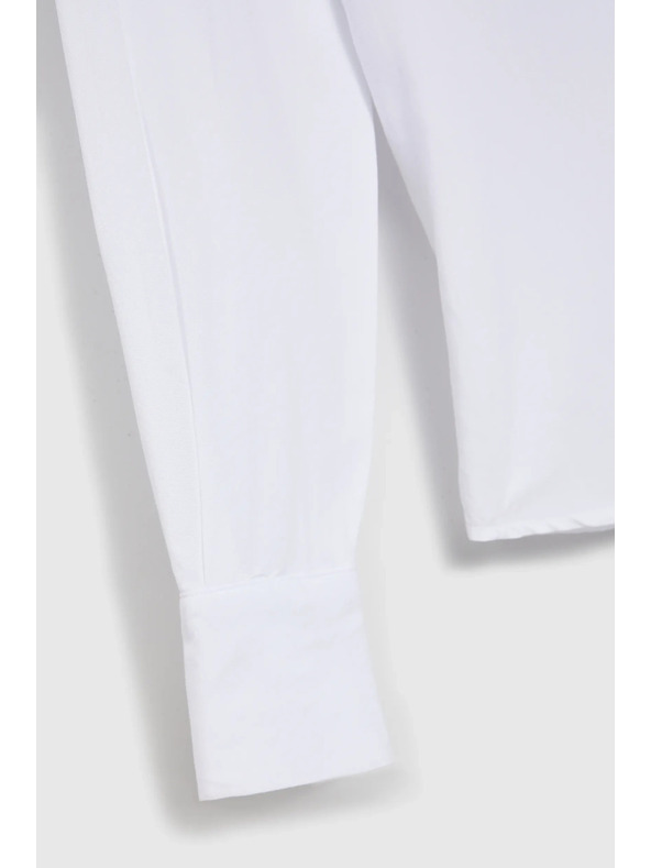 Moodo Bijela viskozna košulja s ovratnikom Moodo