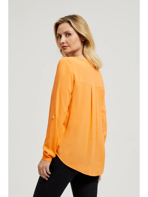 Moodo Košulja s V-izrezom s narančastim gumbima Moodo