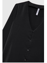 Moodo Glatka crna košulja s dekorativnim gumbima Moodo