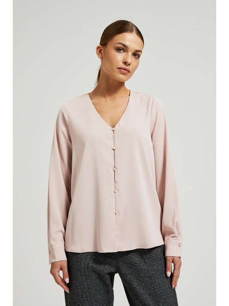 Moodo Glatka košulja s dekorativnim gumbima Moodo