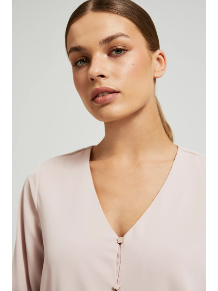 Moodo Glatka košulja s dekorativnim gumbima Moodo