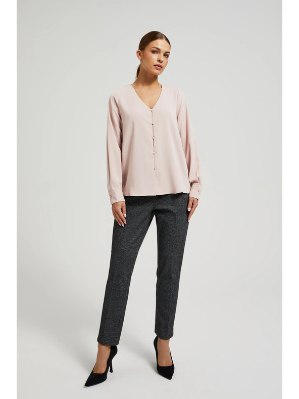 Moodo Glatka košulja s dekorativnim gumbima Moodo