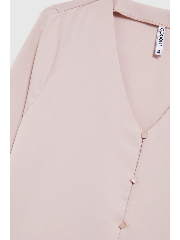 Moodo Glatka košulja s dekorativnim gumbima Moodo