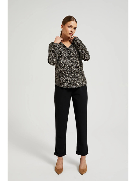 Moodo Prugasta košulja s dugim rukavima crna Moodo