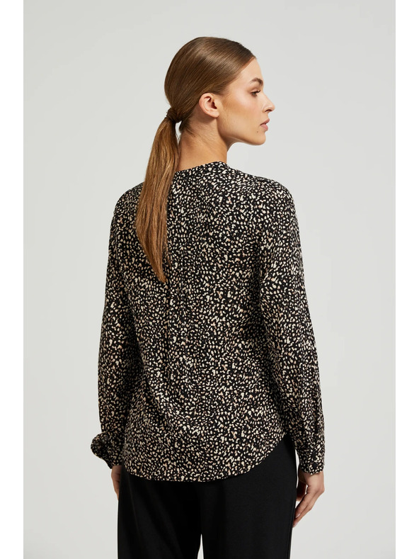 Moodo Prugasta košulja s dugim rukavima crna Moodo