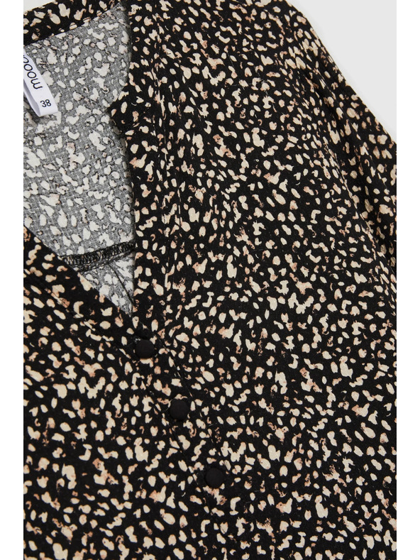 Moodo Prugasta košulja s dugim rukavima crna Moodo