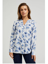 Moodo Bijela košulja s cvjetnim printom i dugim rukavima Moodo